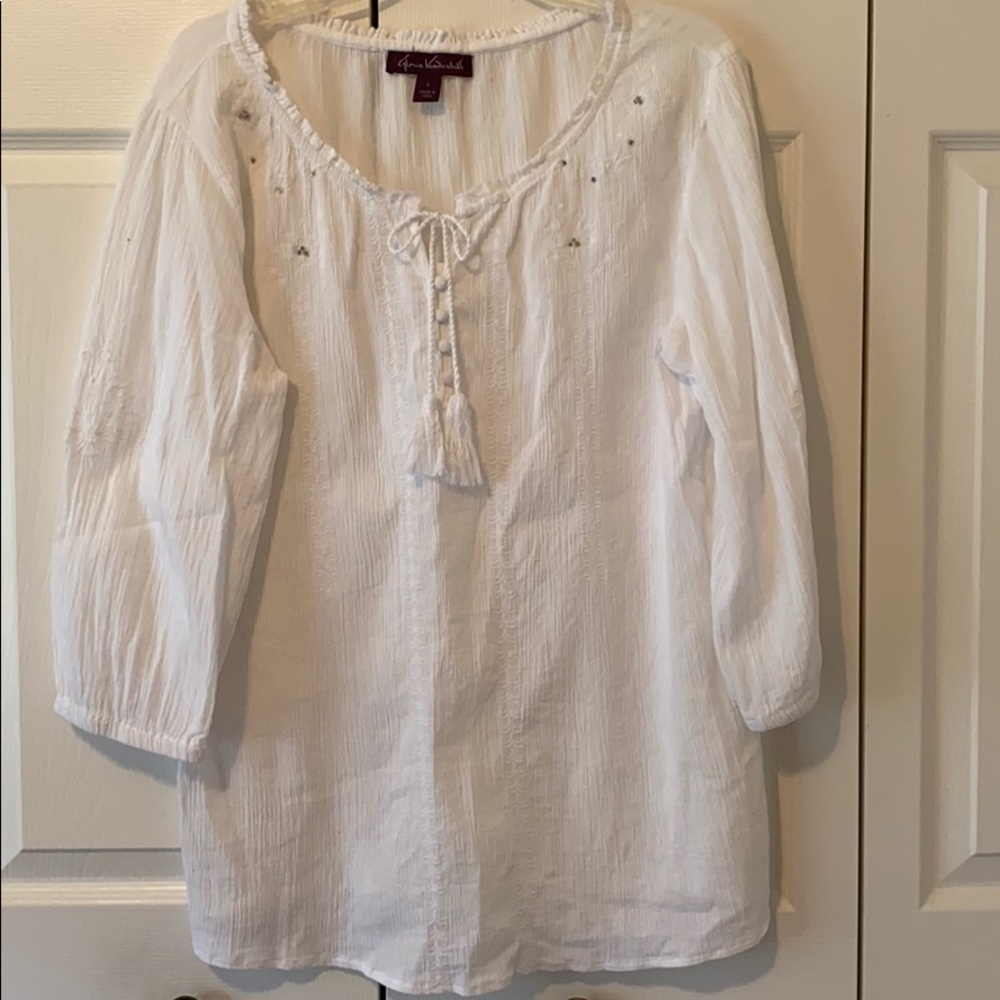 Sheer Cover-Up/Tunic with Beading